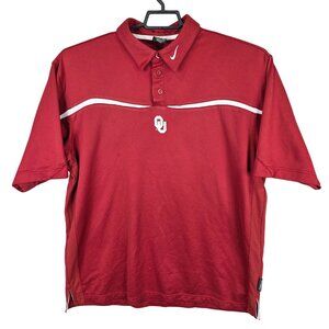 Mens Nike Team Red OU Sooners Polo Shirt Short Sleeve Polyester Blend Stretch XL